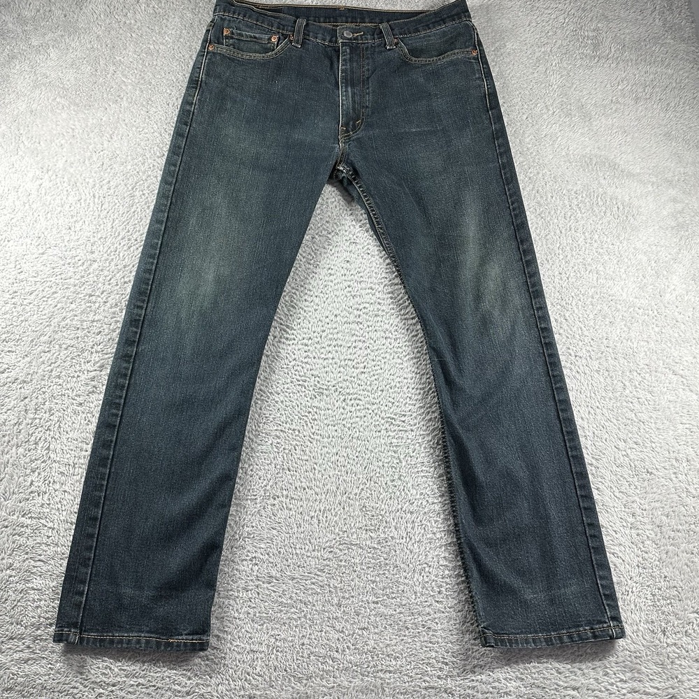 Levi's 513 Jeans Mens 34x32‎ (Fits 33x29) Blue Dark Wash Slim Straight Retro